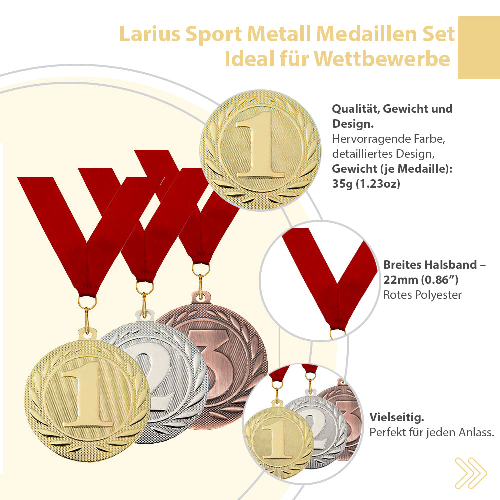 Larius Gewinner Medaillen 3er-Set - T3