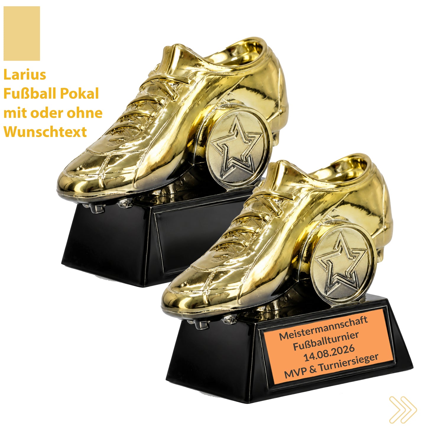 Larius Goldener Fußballschuh Pokal (8 cm, 290 g) – F7