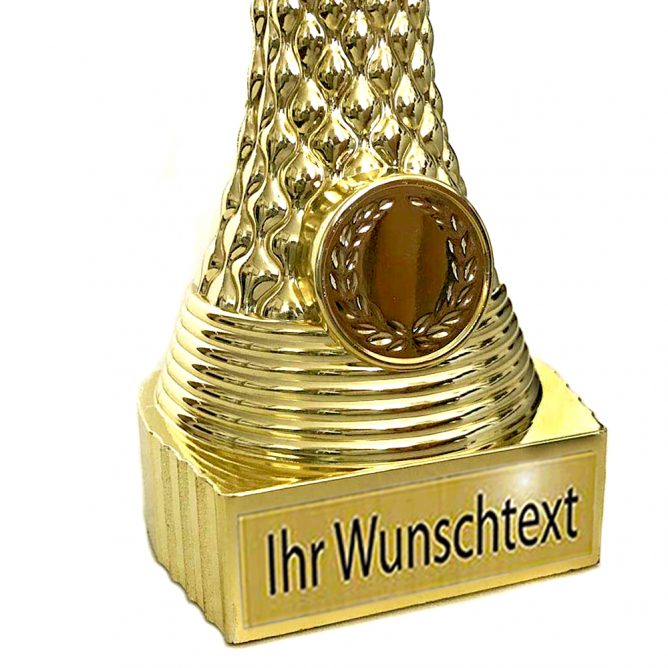 Pokal mit Wunschtext Extra Groß, Pokal Erde (225mm, 427gr.) mit Text