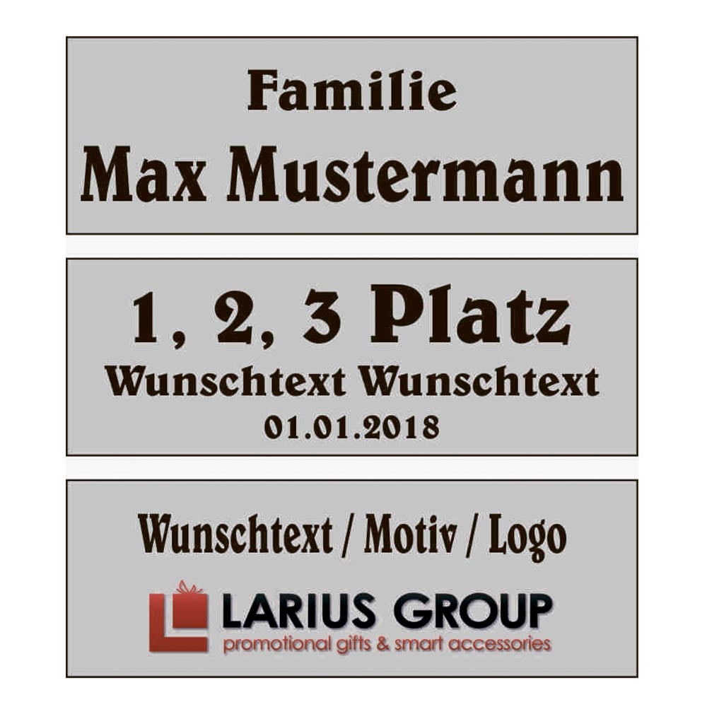 Schild 60x25mm –  (Gold, Silber, Weiß)