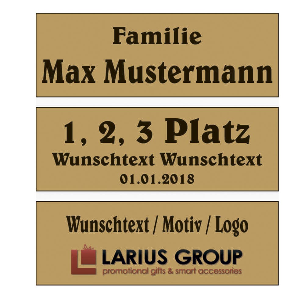 Schild 60x25mm –  (Gold, Silber, Weiß)