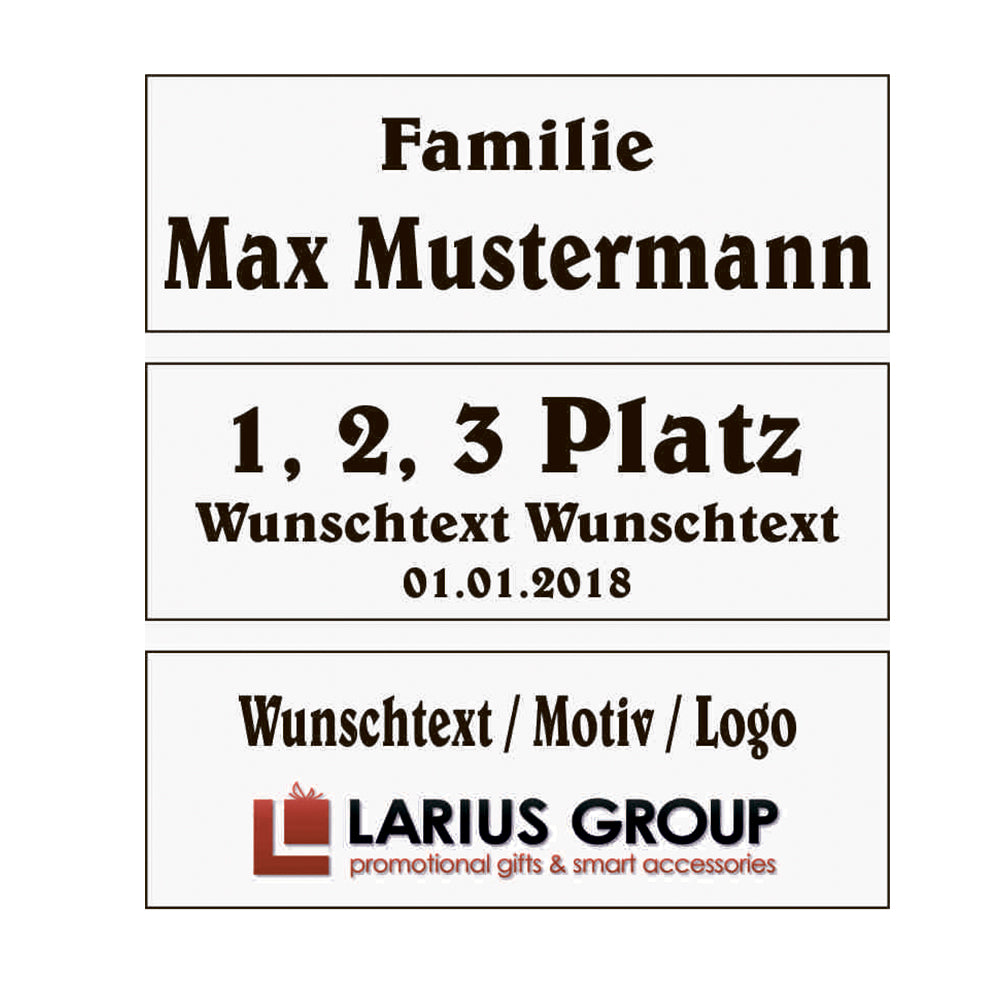 Schild 60x25mm –  (Gold, Silber, Weiß)