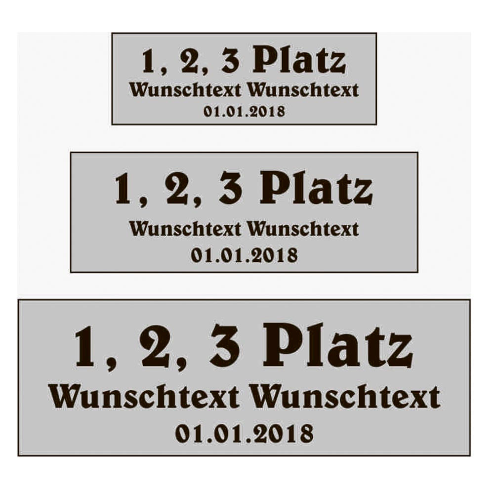 Schild 60x25mm –  (Gold, Silber, Weiß)