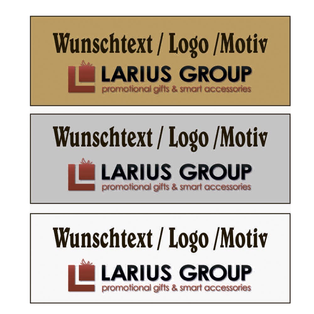 Schild 60x25mm –  (Gold, Silber, Weiß)