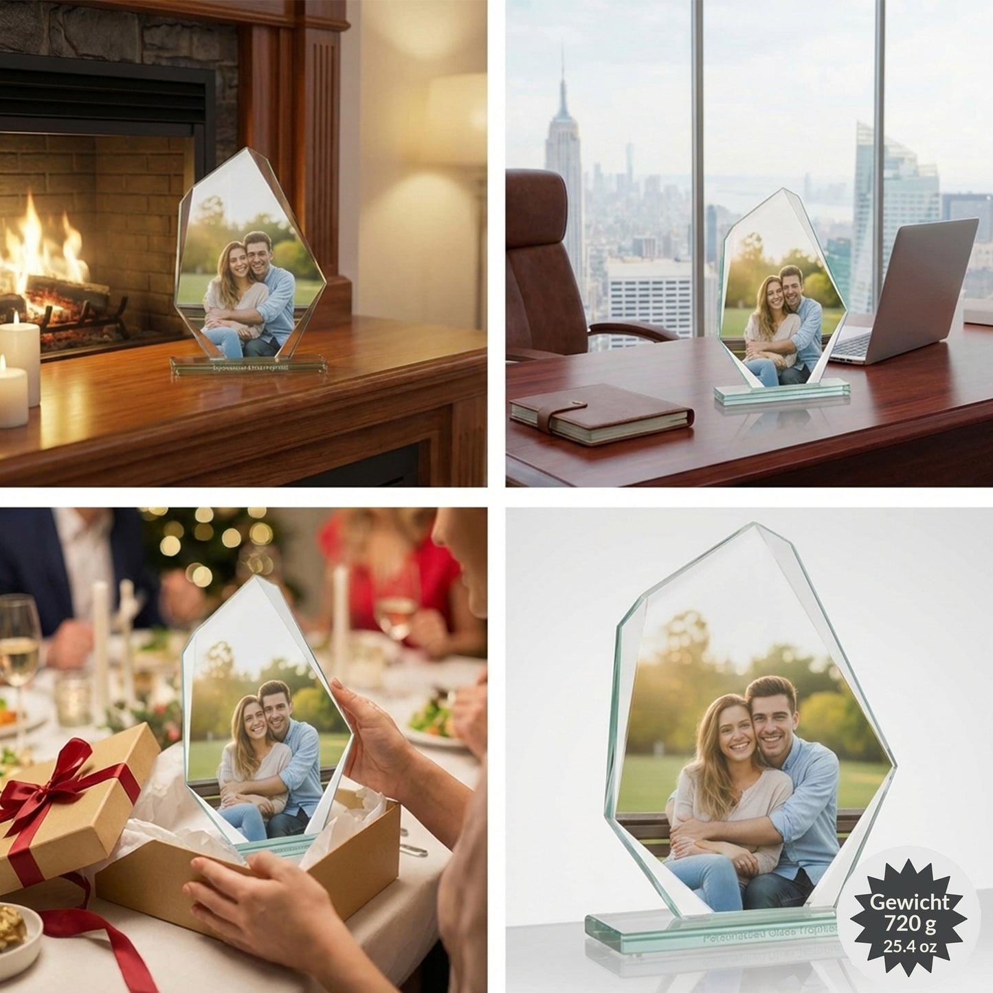 Larius Glas Trophäe mit Foto & Gravur – 210×150mm Personalisierte Auszeichnung inkl. Geschenkbox