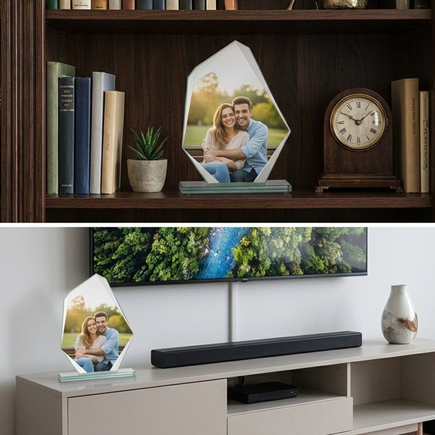 Larius Glas Trophäe mit Foto & Gravur – 210×150mm Personalisierte Auszeichnung inkl. Geschenkbox