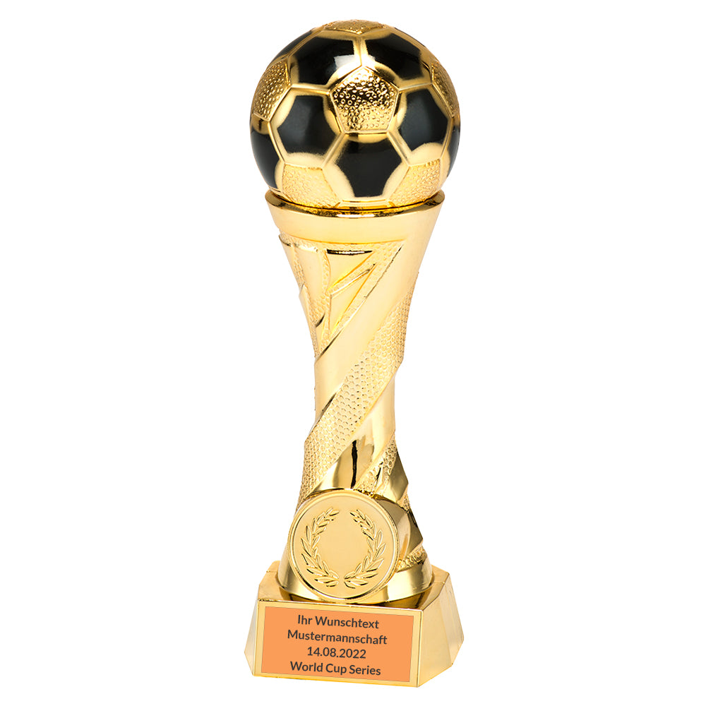 Larius Pokal Ehrenpreis Fußball in Gold und Silber