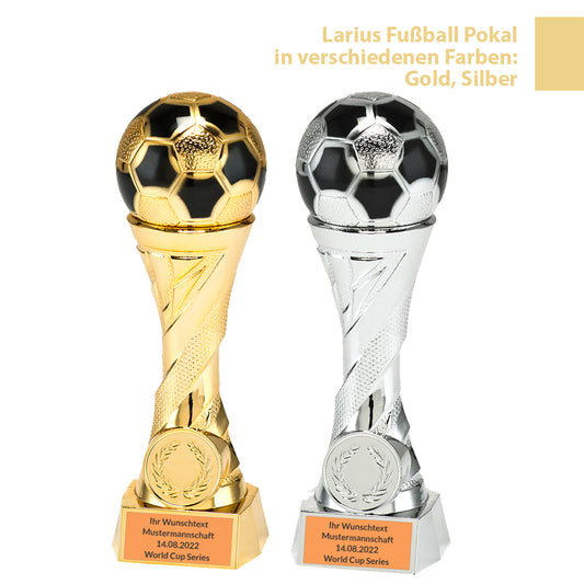 Larius Pokal Ehrenpreis Fußball in Gold und Silber