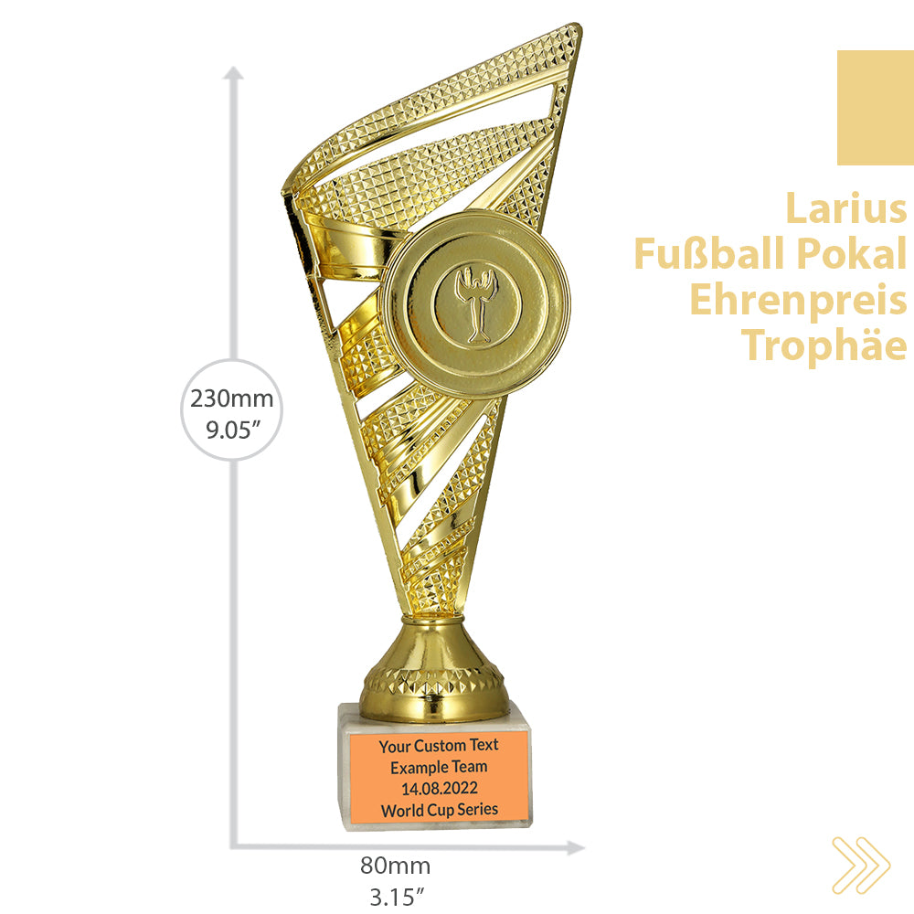 Larius Pokal M1 - (23 cm, 278g) – Personalisierbare Trophäe mit Steinsockel