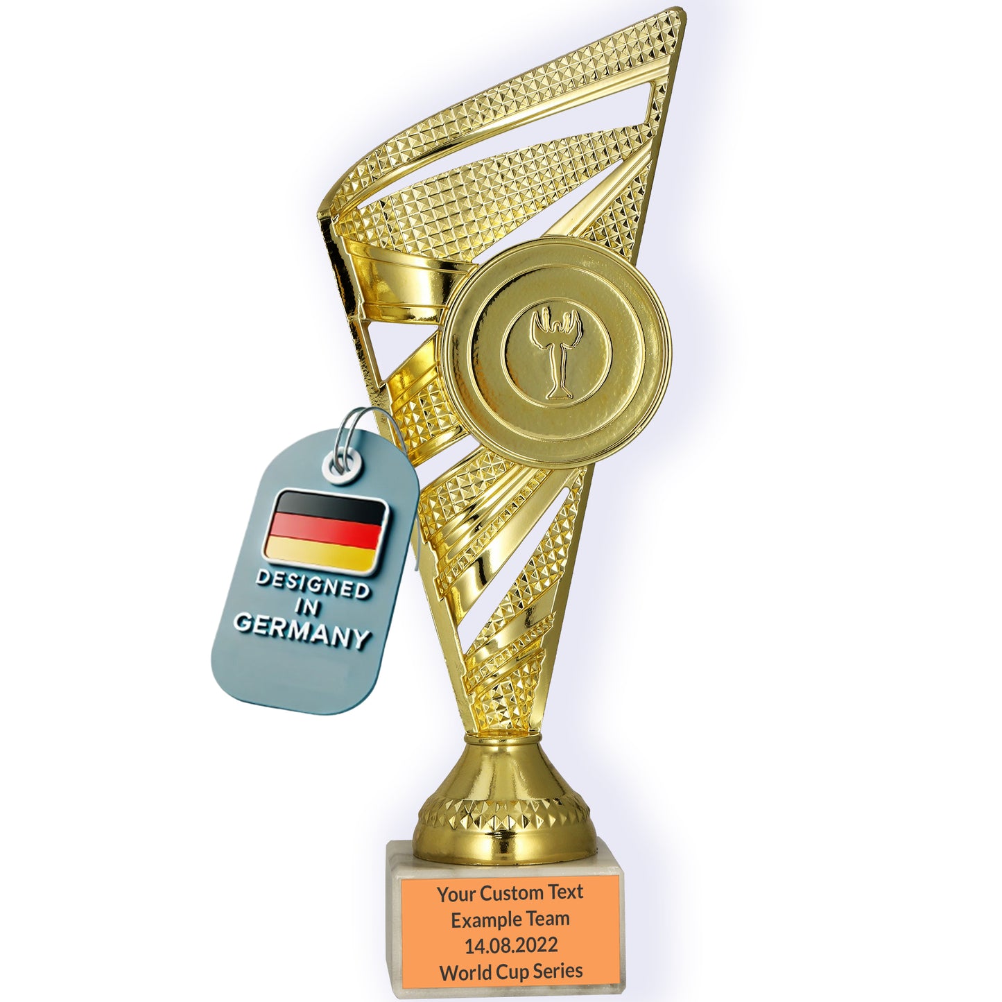 Larius Pokal M1 - (23 cm, 278g) – Personalisierbare Trophäe mit Steinsockel