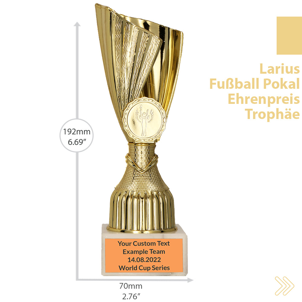 Larius Pokal M3 - (17 cm, 192g) – Personalisierbare Trophäe mit Steinsockel