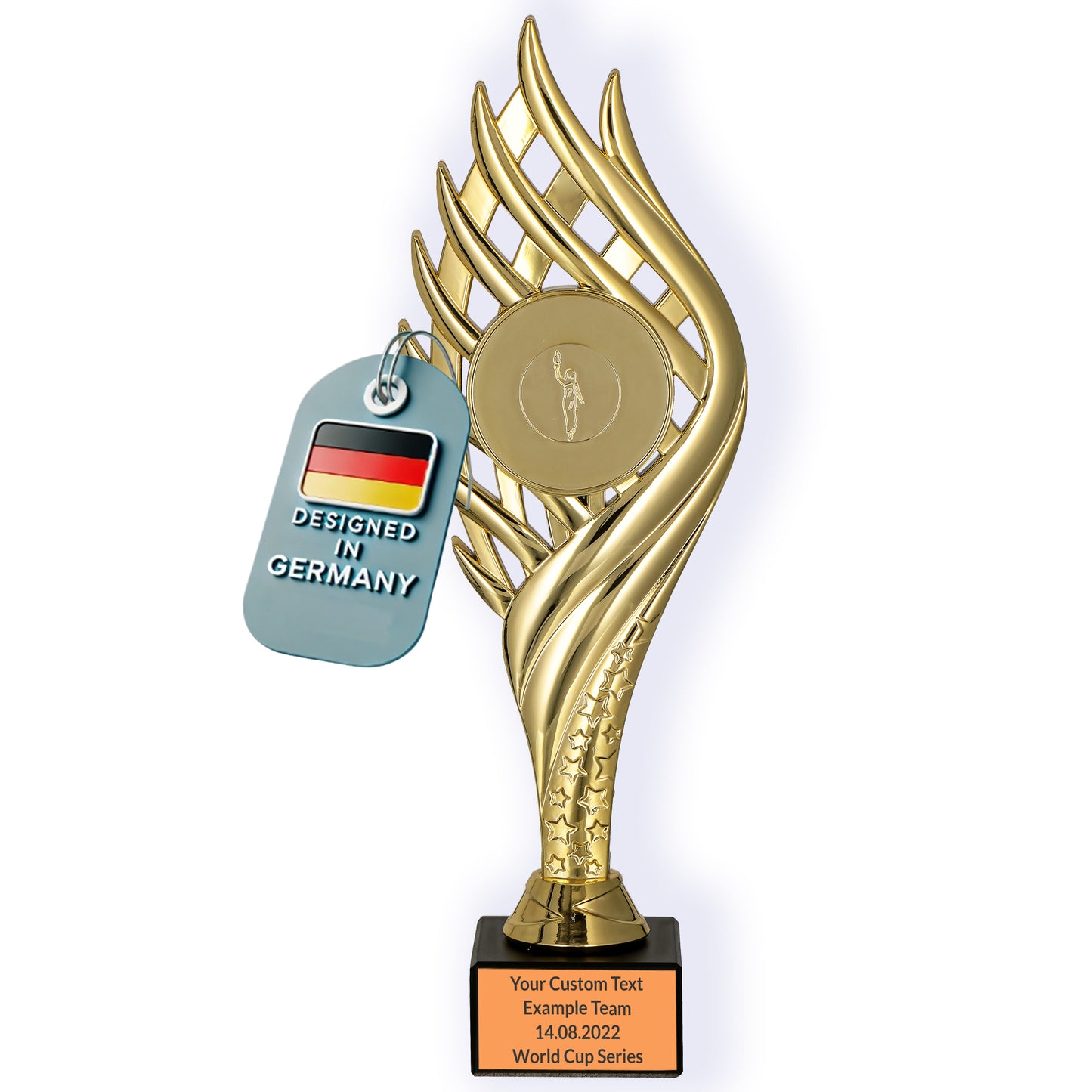 Larius Pokal M4 - (27 cm, 263g) – Personalisierbare Trophäe mit Steinsockel