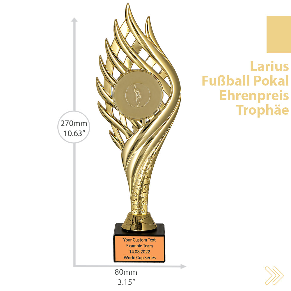 Larius Pokal M4 - (27 cm, 263g) – Personalisierbare Trophäe mit Steinsockel