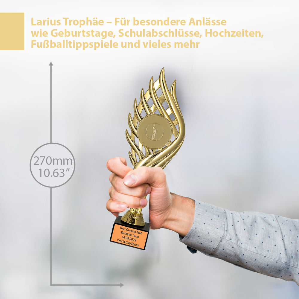 Larius Pokal M4 - (27 cm, 263g) – Personalisierbare Trophäe mit Steinsockel