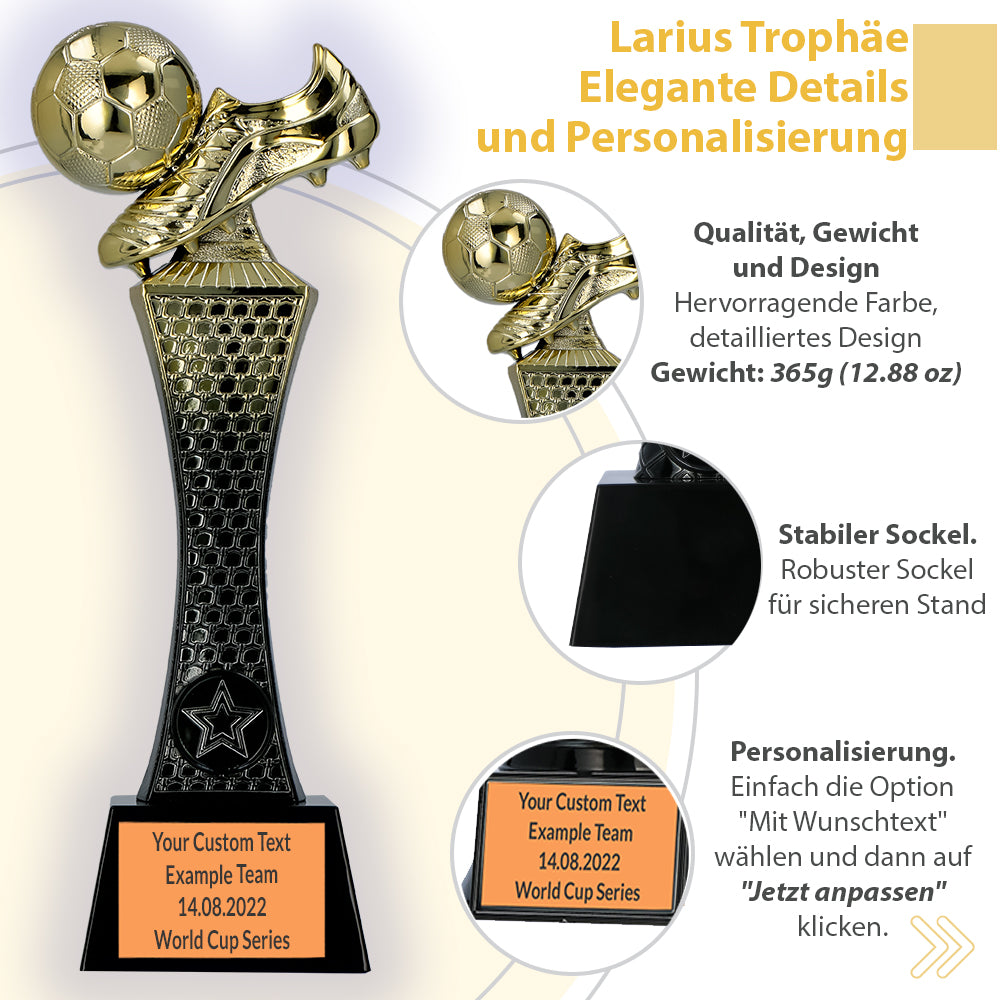 Larius Fußball Siegerpokal (26 cm, 365 g) – Goldene Trophäe F4