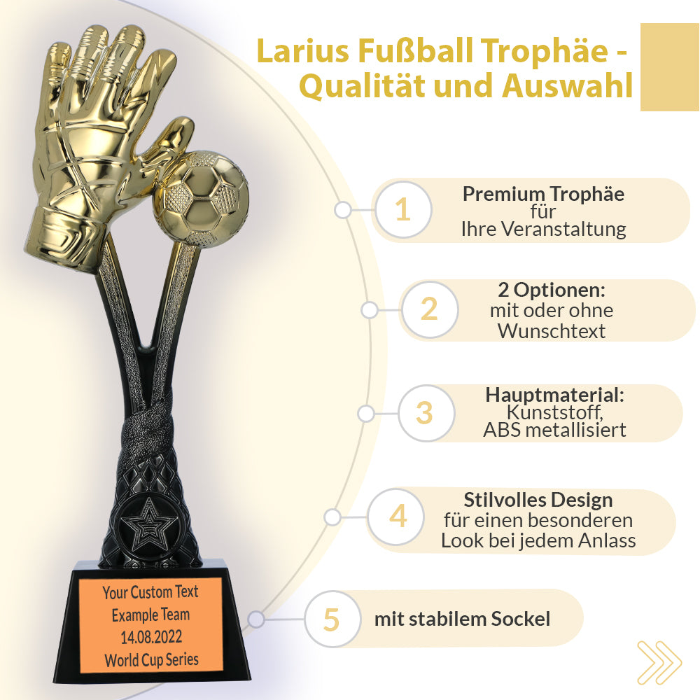 Larius Fußball Siegerpokal (26 cm, 320 g) – Goldene Trophäe F2