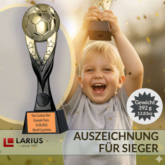 Larius Fußball Siegerpokal (26 cm, 392 g) – Goldene Trophäe F3
