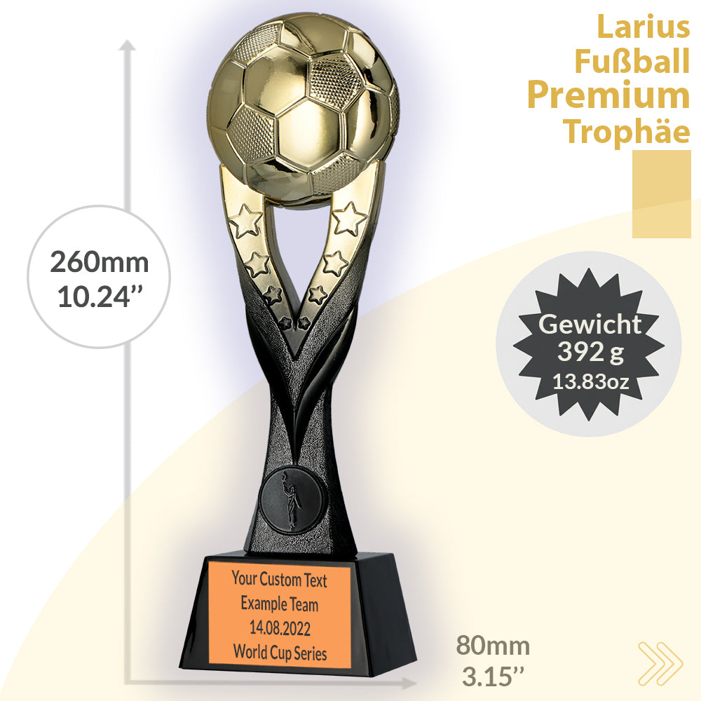 Larius Fußball Siegerpokal (26 cm, 392 g) – Goldene Trophäe F3