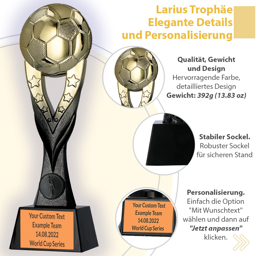 Larius Fußball Siegerpokal (26 cm, 392 g) – Goldene Trophäe F3
