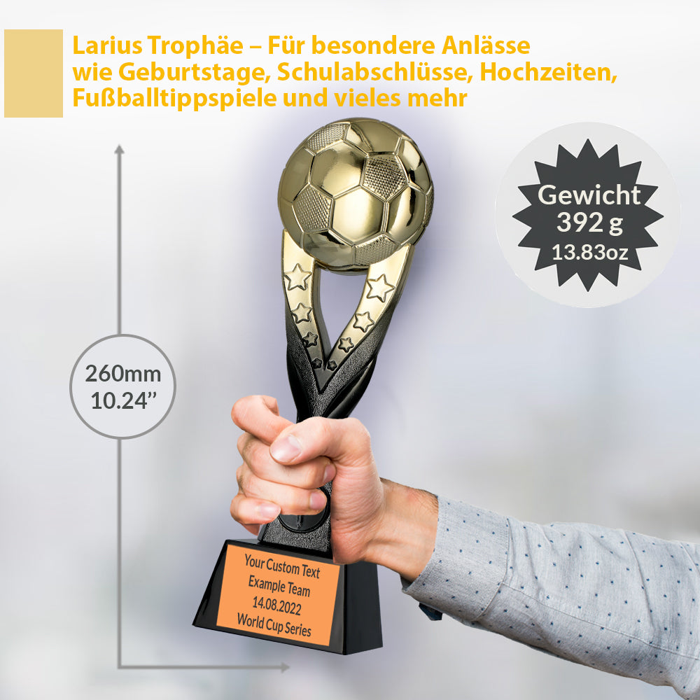 Larius Fußball Siegerpokal (26 cm, 392 g) – Goldene Trophäe F3