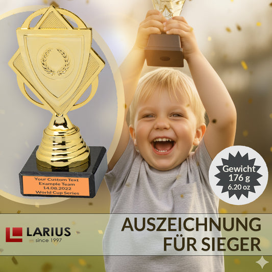 Larius Pokal B2 - (14cm, 176g) – universelle Trophäe mit Marmorsockel