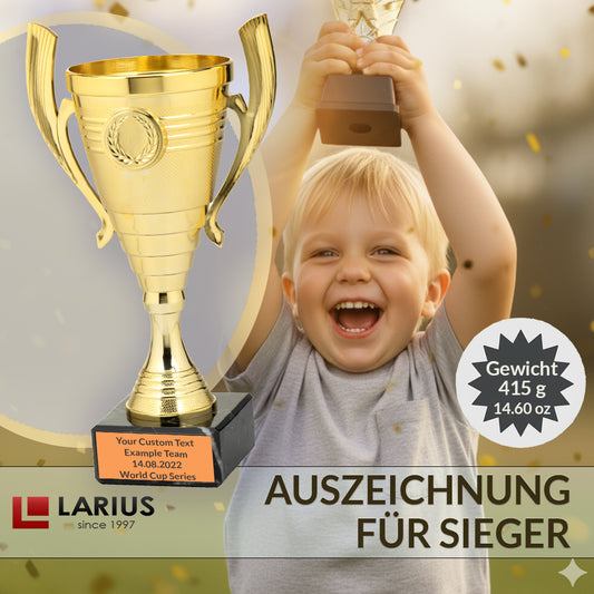 Larius Pokal B3 - (22cm, 415g) – universelle Trophäe mit Marmorsockel