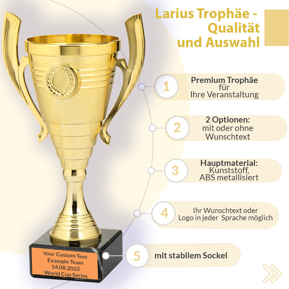Larius Pokal B3 - (22cm, 415g) – universelle Trophäe mit Marmorsockel