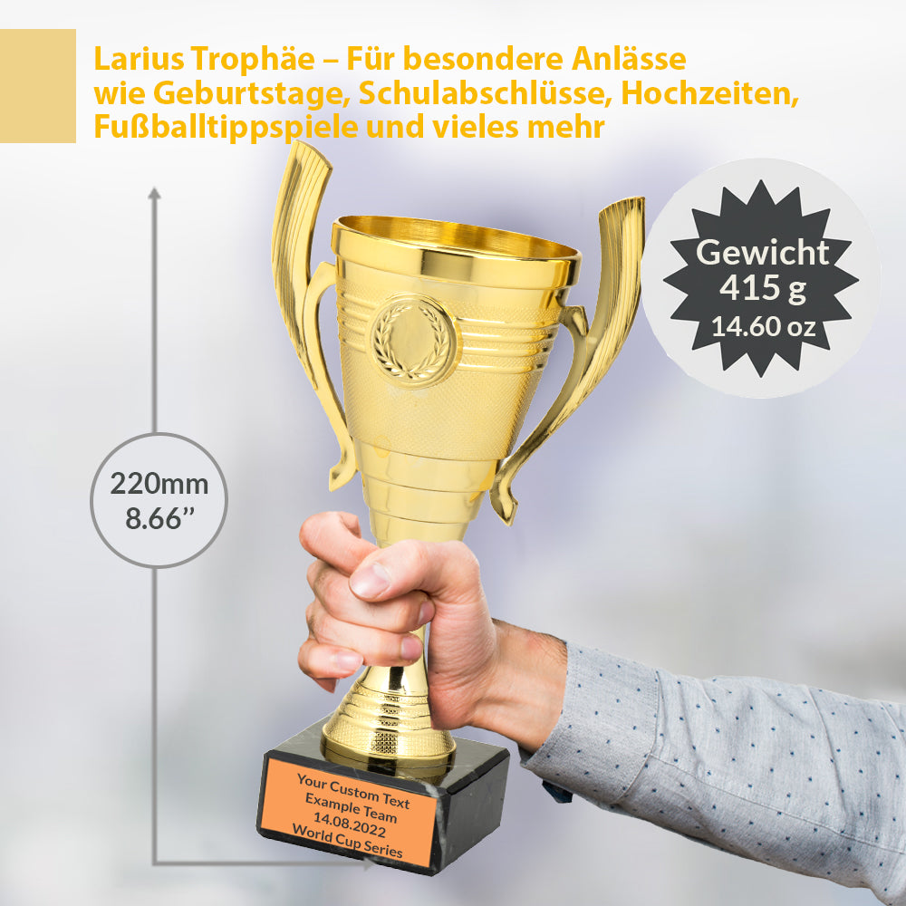 Larius Pokal B3 - (22cm, 415g) – universelle Trophäe mit Marmorsockel