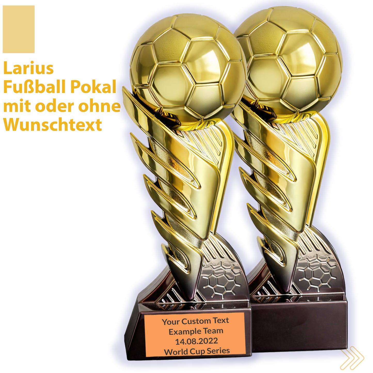 Larius Fußball Pokal S3 - (21,5 cm, 635 g) - Siegerpokal für Turniere