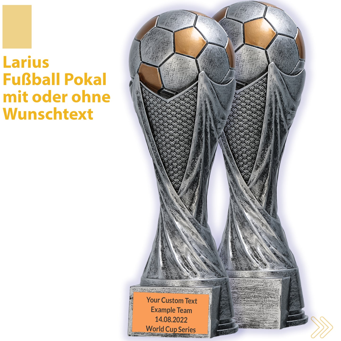 Larius Fußballpokal Resin (15–21 cm; 300–830 g) –  1–3 Plätze – M5