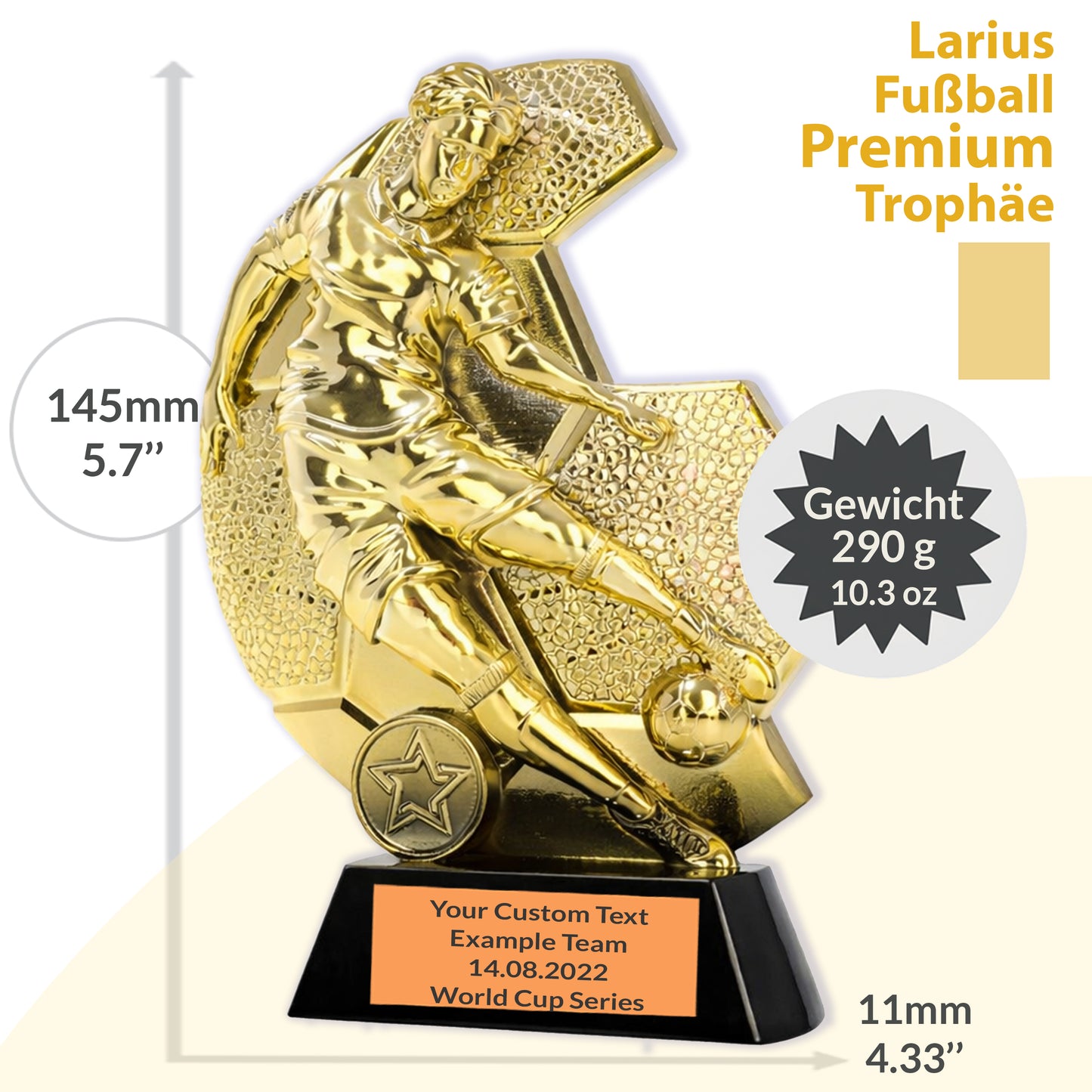 Larius Fußballpokal (14,5 cm, 290g)  – Turnier, MVP, Auszeichnung - F5