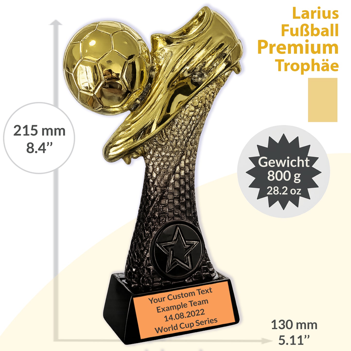 Larius Fußball Trophäe 16–21.5 cm (300–800 g) - MVP, Auszeichnung - F6