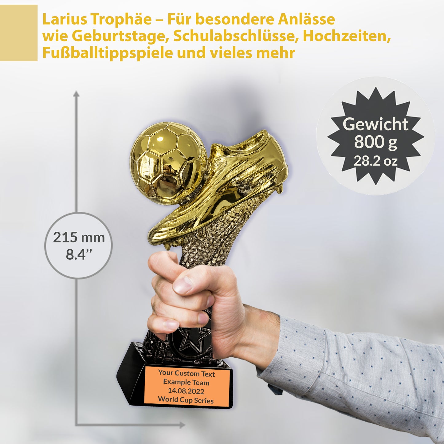 Larius Fußball Trophäe 16–21.5 cm (300–800 g) - MVP, Auszeichnung - F6
