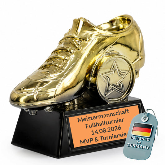 Larius Goldener Fußballschuh Pokal (8 cm, 290 g) – F7