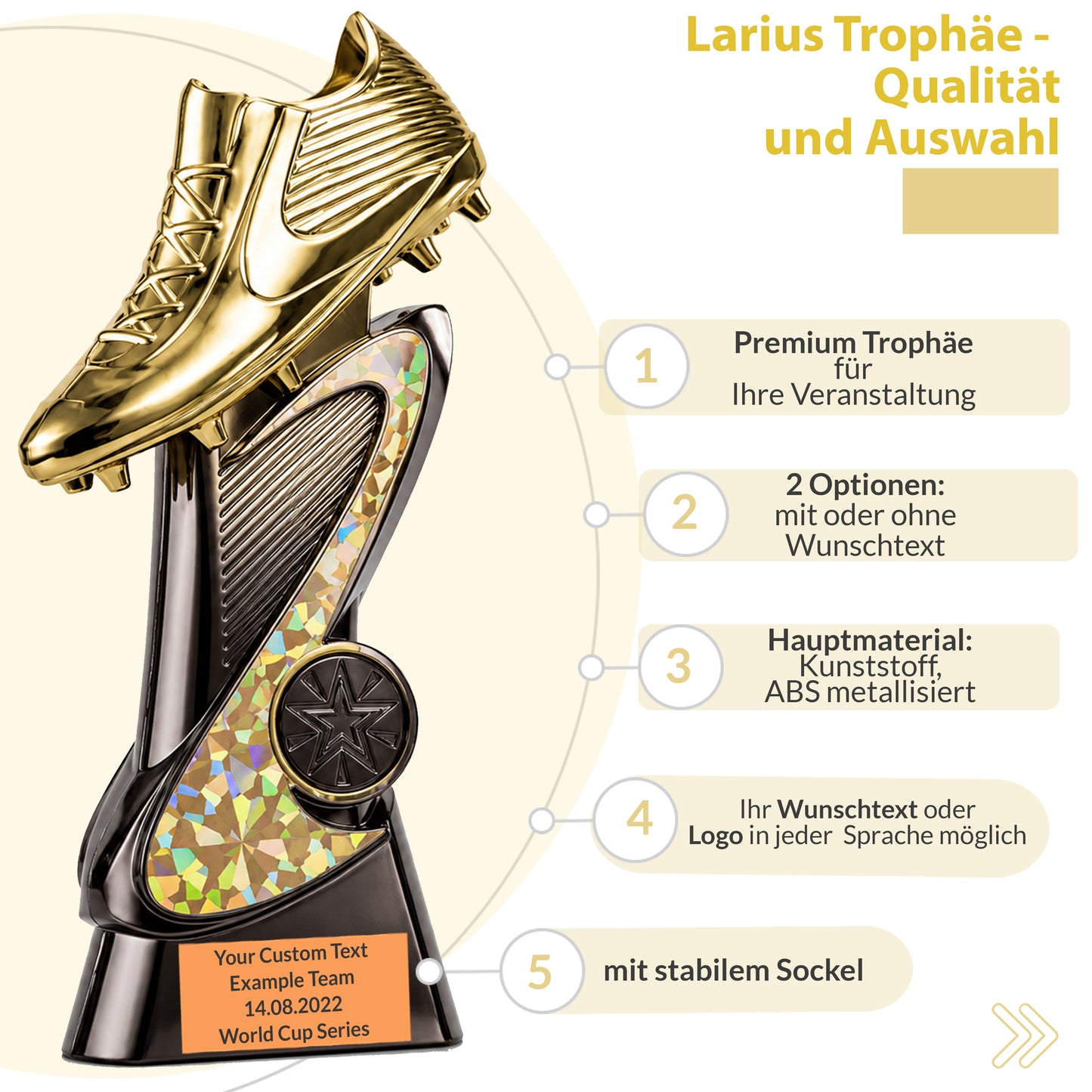 Larius Pokal (15.5 cm, 210 g) – Auszeichnung für Torschützenkönig & Turniersieger – F8