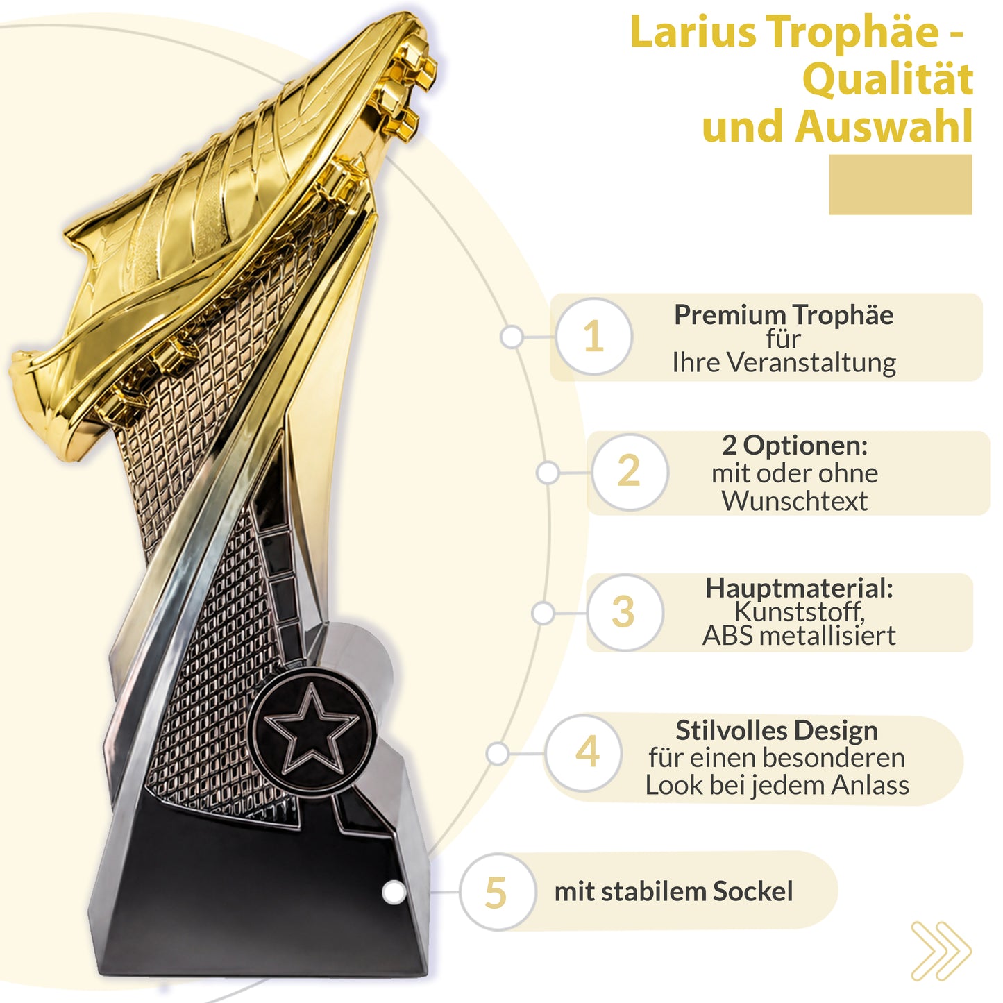 Larius Pokal (20 cm, 345 g) – Auszeichnung für Torschützenkönig & Turniersieger – F9
