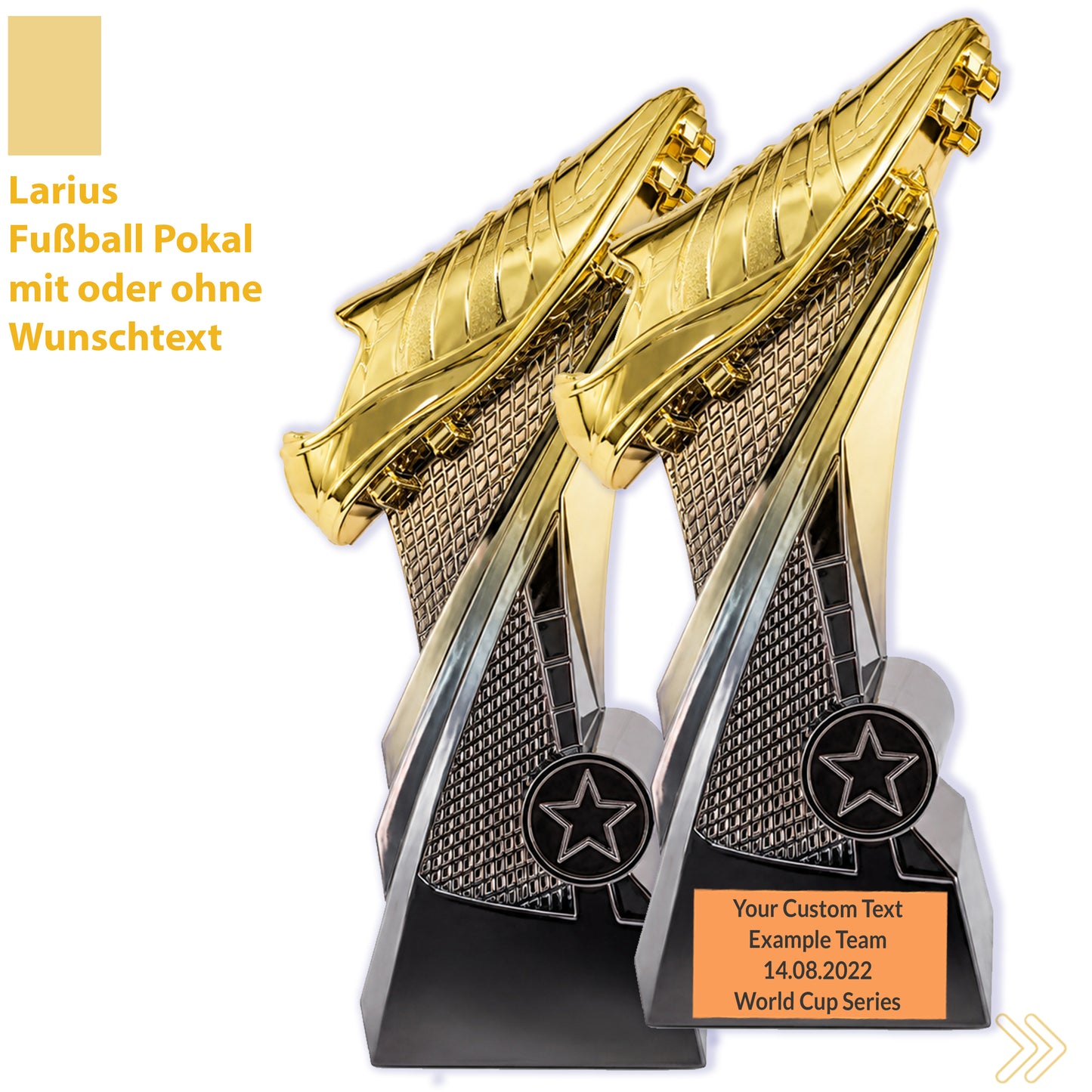 Larius Pokal (20 cm, 345 g) – Auszeichnung für Torschützenkönig & Turniersieger – F9