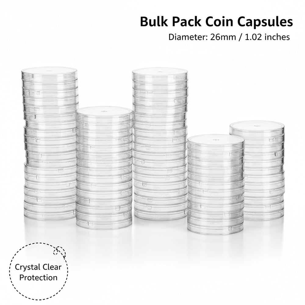 Larius Münzkapseln 26mm für 2 Euro Münzen (100 Stück)