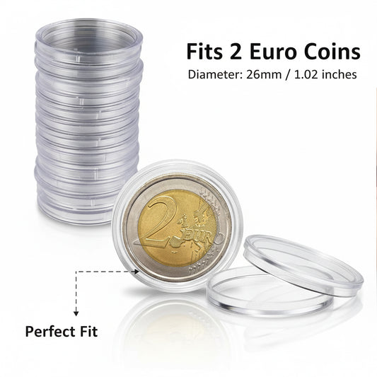 Larius Münzkapseln 26mm für 2 Euro Münzen (100 Stück)