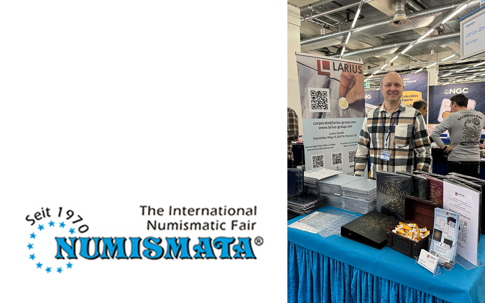 Larius Messestand auf der Numismata München Fachmesse für Münzen