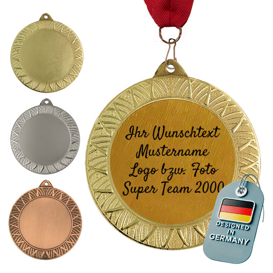 Larius Premium Medaille aus Metall (Ø70 mm, 95 g, 3 mm dick) – mit Wunschtext