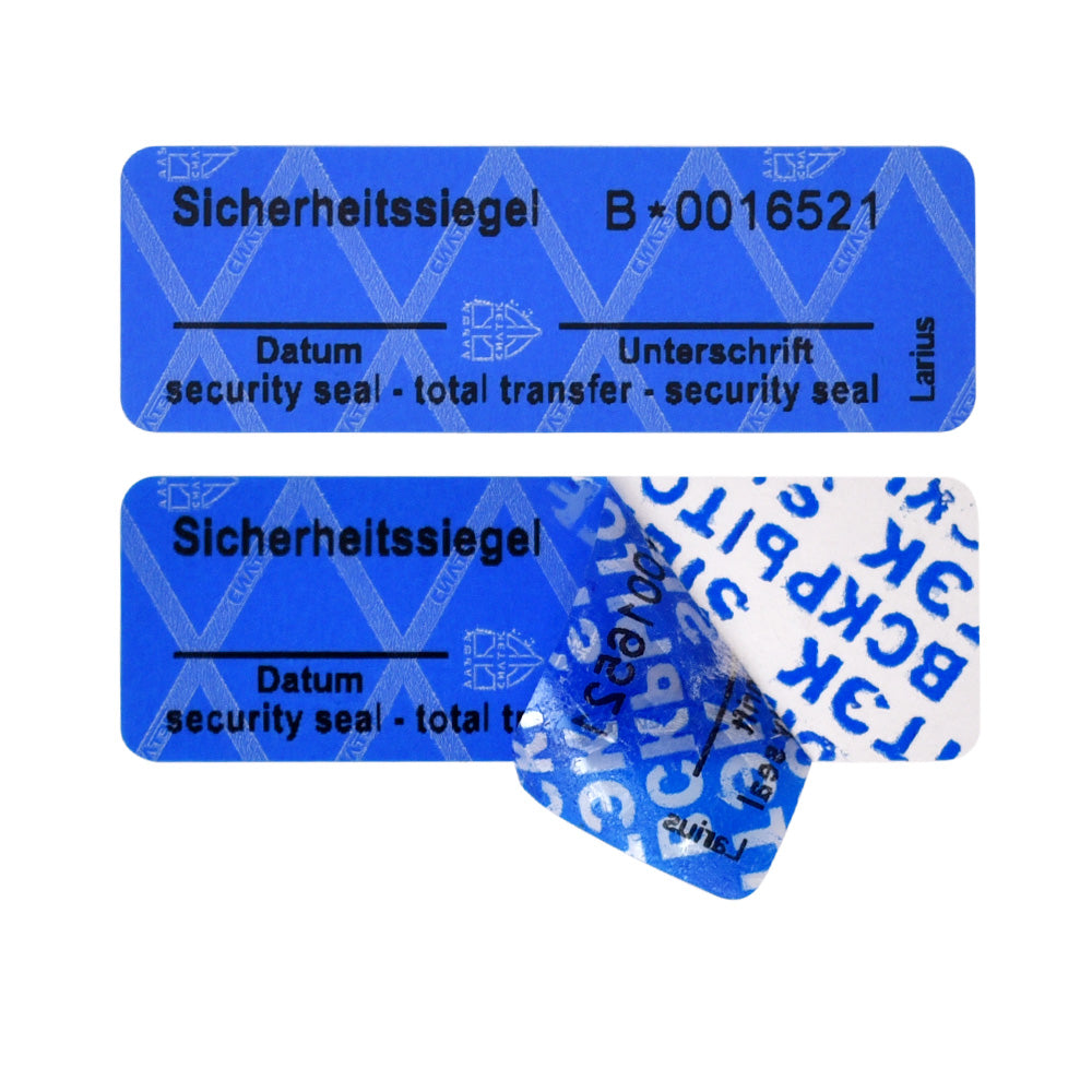 Larius Sicherheitsetiketten - Security Seals 60x25mm - Deutsche Version