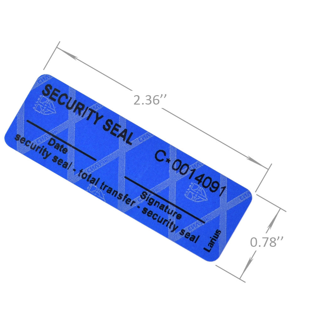 Larius Sicherheitsetiketten - Security Seals 60x20mm - Englische Version