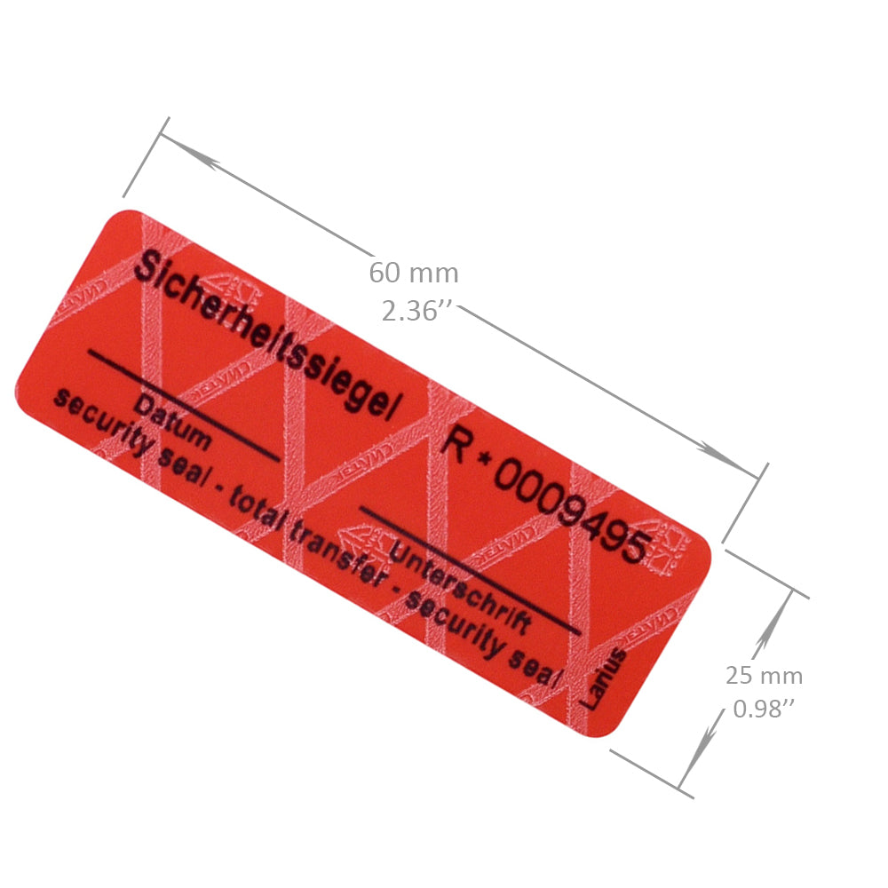 Larius Sicherheitsetiketten - Security Seals 60x25mm - Deutsche Version
