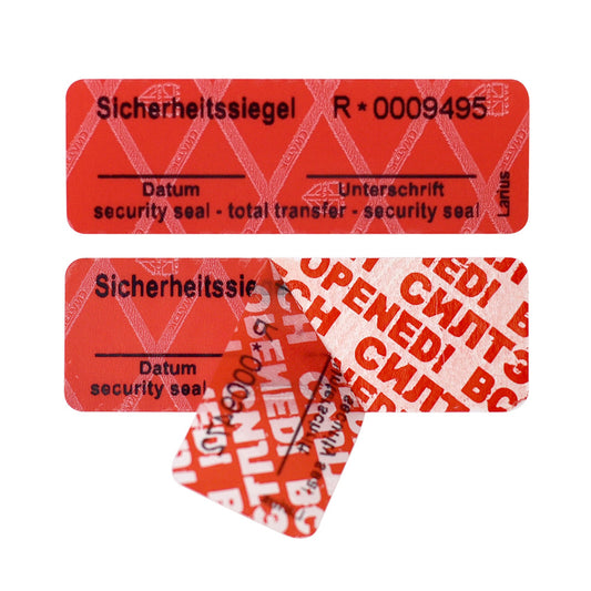 Larius Sicherheitsetiketten - Security Seals 60x25mm - Deutsche Version