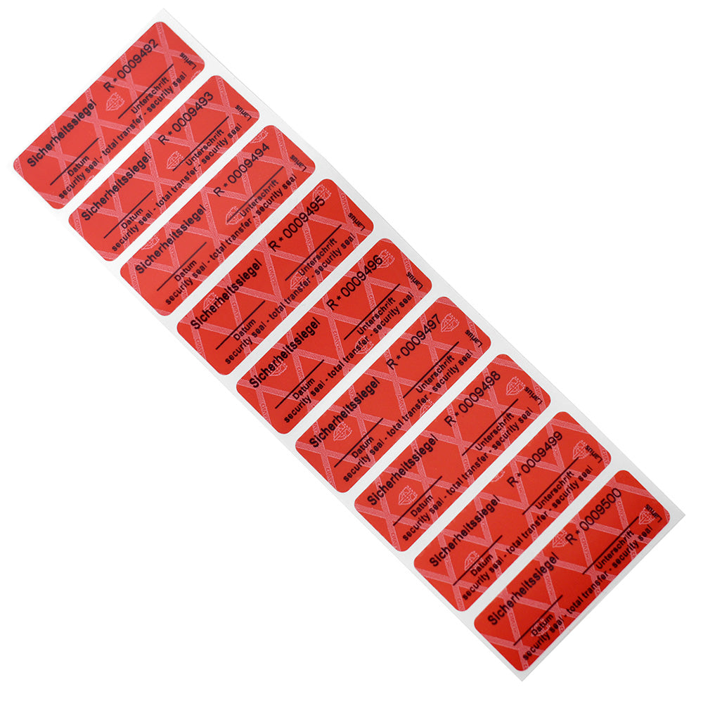 Larius Sicherheitsetiketten - Security Seals 60x25mm - Deutsche Version