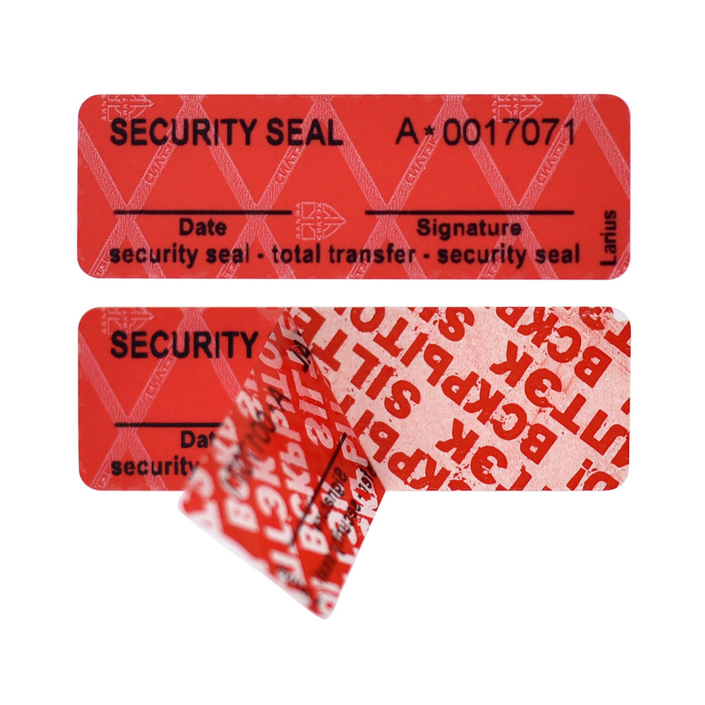Larius Sicherheitsetiketten - Security Seals 60x20mm - Englische Version