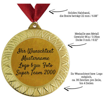 Larius Medaille aus Metall mit Wunschtext